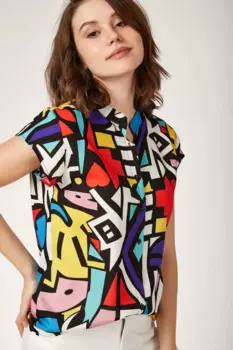 Блузка женская с длинным рукавом, из вискозы