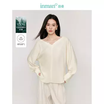 Блузка женская с V-образным вырезом и длинным рукавом