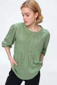 Блузка женская с защитой шеи, большие размеры