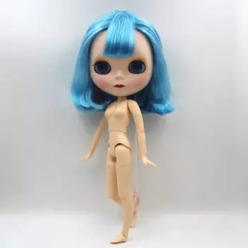 Blygirl, Blyth кукла, небесно-голубая челка, короткие волосы, новая кукла, 19 суставов, матовый корпус, 1/6 кукла, голая кукла, может изменить тело
