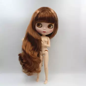 Blygirl, кукла Blyth, коричневая волнистая челка, новая кукла, 19 суставов тела, кукла с матовым лицом, кукла 1/6, может изменить тело