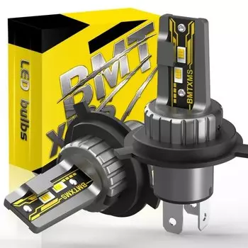 BMTxms 1/2 шт. H4 светодиодные мото дальние ближние фары противотуманные фары безвентиляторные белые желтые для BMW Honda Yamaha FJR 1300 FZ MT YZF Suzuki