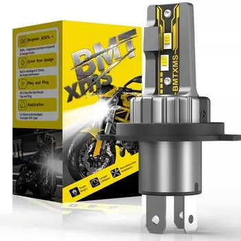 BMTxms 1 шт. H4 светодиодная лампа для мотоциклетных фар 1:1 CSP безвентиляторная для Kawasaki Suzuki автомобиля мотоцикла H4 9003 HB2 светодиодная лампа дальнего/ближнего света мотоцикла