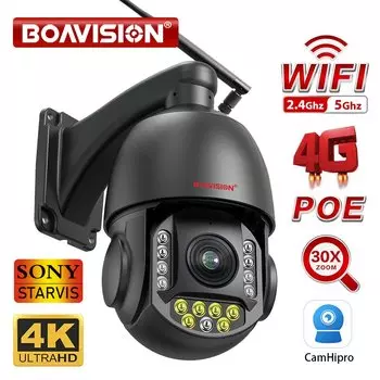 BOAVISION 4K 8MP PTZ Купольная камера видеонаблюдения