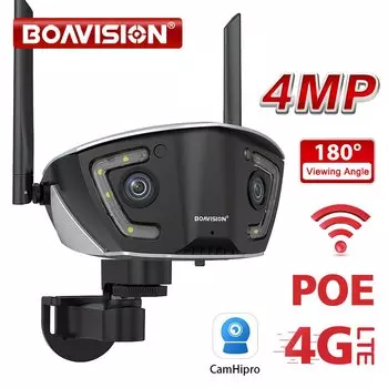 BOAVISION 4MP Wi-Fi камера видеонаблюдения с двумя объективами