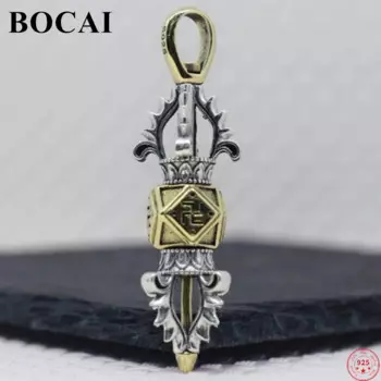 BOCAI S925 Стерлинговое серебро подвески для женщин мужчин тибетский буддийский пять Кобальт Пест Ваджра Amulet ювелирные изделия Бесплатная доставка