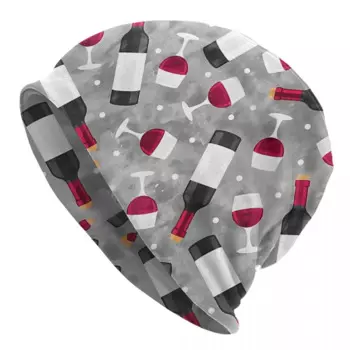 Бокалы и бутылки для красного вина, осенние женские тонкие шапочки, двойные уличные шапки с капюшоном