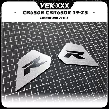 Боковая крышка рамы из нержавеющей стали, накладки с наклейками с эмблемой типа R для Honda CB650R CBR650R 2019-2025
