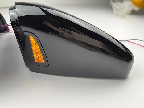 Боковая крышка зеркала заднего вида для VW Golf 7 MK7 7,5 GTI для Touran 2013-2020, колпачки сигналов, зеркало глянцевого черного цвета с подсветсветильник полосы движения