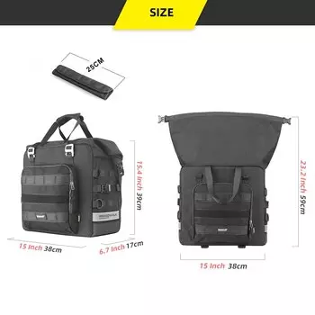 Боковая сумка для мотоцикла Rhinowalk, быстросъемная 3D сумка с кубическим хвостом, водонепроницаемая 25L-32L, расширяемая сумка-корзина, сумка для хранения мотоцикла, 1 шт.