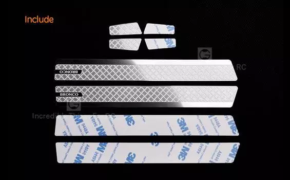 Боковая юбка, металлический значок, отделка, полоса для Traxxas Trx-4 Bronco 82046-4, Предотвращение царапин