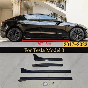 Боковой бампер 207,5 см для Tesla Model 3 2017-2023, боковые юбки, дверной бампер, разделитель губ, диффузор, тюнинг, защитная крышка из АБС-пластика