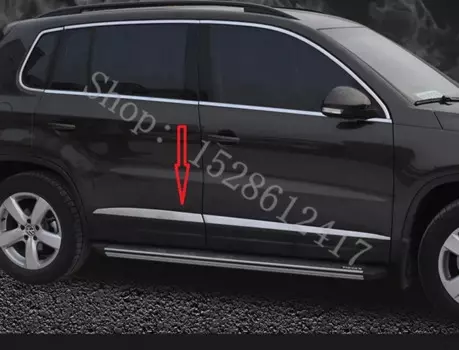 Боковые молдинги из нержавеющей стали для VW/Volkswagen TIGUAN MK1 2010-2016, боковые двери, декоративные автомобильные аксессуары