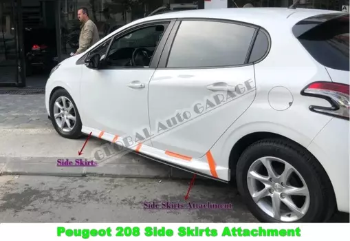 Боковые Накладки на пороги для Peugeot 208, 2012-2019, аксессуар для стайлинга автомобиля, универсальный спойлер, брызговики, украшение
