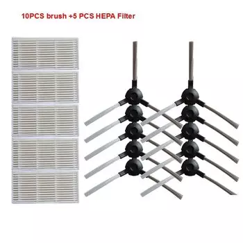 Боковая щетка 15 шт./лот * 10 + фильтр HEPA * 5 для роботов-пылесосов Panda X600 pet Kitfort KT504
