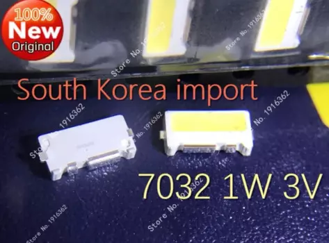 Боковые светодиодные бусины SMD 7032, 50 шт./лот, холодный белый цвет, 1 Вт, 3 в для подсветки телевизора/ЖК-экрана