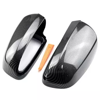 Боковые зеркальные крышки для Audi A4 B6 B7 A6 C6 S4, глянцевые черные/Углеродные/Серебристые матовые Хромированные крышки Sportback 2003 2004 2005 2006 2007