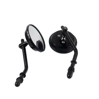 Боковые зеркала заднего вида для мотоцикла, черные, хромированные, 3 дюйма, для Harley, алюминиевые, 1 пара