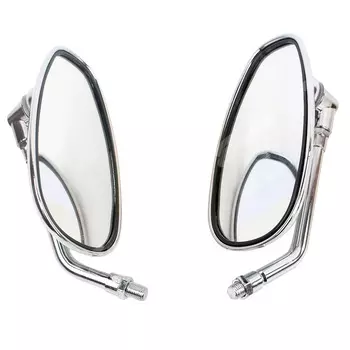 Боковые зеркала заднего вида для мотоцикла, серебристые, 10 мм, подходят для Yamaha V-Max 1200 1700/MT-01/V-Star XVS400 XVS1100 XVS1300 / XV1600