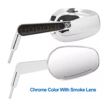 Боковые зеркала заднего вида с фонарями заднего вида 8 мм для мотоцикла Harley Touring Road King Softail Sportster светодиодный 2014-2023