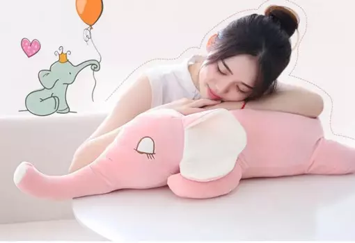 Большая 60 см мультяшная плюшевая игрушка в виде слона, пуховая хлопковая мягкая кукла, декоративная подушка, Рождественский подарок s2511