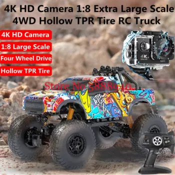 Большая камера 4K HD в масштабе 1:8, полноприводный внедорожник с дистанционным управлением, внедорожник 46 см, амортизационная лампа, освещение для любой местности, внедорожник
