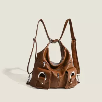 Большая Сумка-тоут из мягкой кожи для мотоциклистов с большой вместимостью, винтажный карман на молнии, персонализированная женская сумка