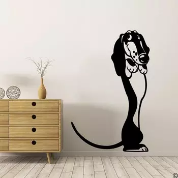 Большая такса наклейка на стену Duruibom