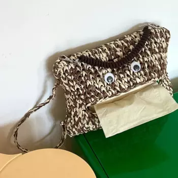 Большие глаза, маленький монстр, салфетки, коробка, сумка для хранения, контрастные цвета, подвеска автомобиля, веселая и милая ручная работа