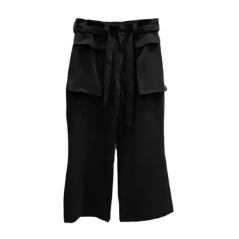 Большие мужские брюки 2021, мужские повседневные широкие брюки-кюлоты, оригинальные черные мужские брюки с широкими штанинами