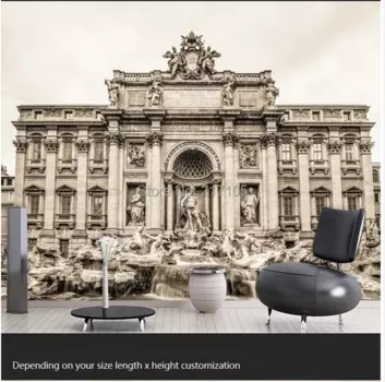 Большие обои на заказ в стиле ретро, фонтана Ди Треви в Риме, итальянская роспись для гостиной, спальни, декорация для телевизора, декоративные обои
