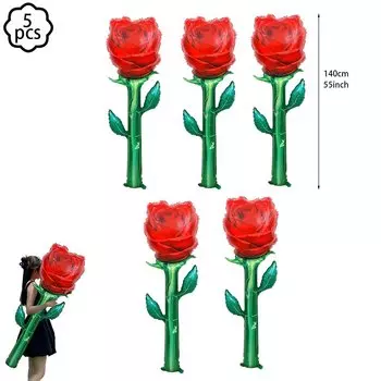 Большой красный шарик-роза из фольги