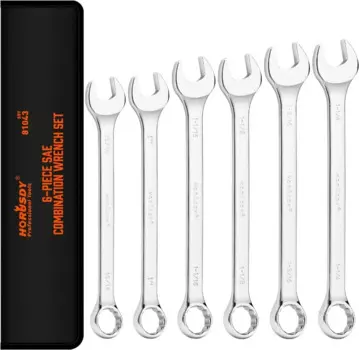 Большой набор гаечных ключей, роликовый мешок SAE 6-Piece 15/16 дюйма, 1 дюйм, 1-1/16 дюйма, 1-1/8 дюйма, 1-3/16 дюйма, 12 точек из хромованадиевой стали