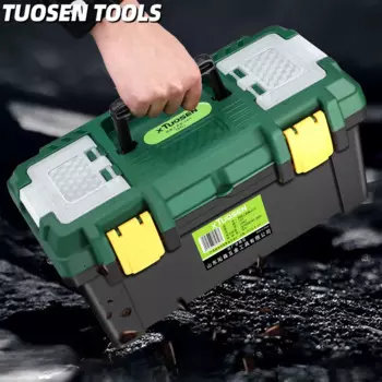 Большой ящик для инструментов, полный набор оборудования, бытовой многофункциональный ящик для хранения, портативный пластиковый ящик для инструментов из ПП, 141719 дюйма