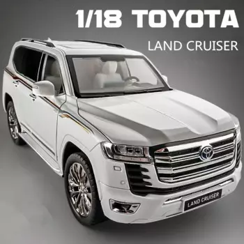 Большой размер 1/18 Toyota Land Cruiser LC300 ZX, модель автомобиля из сплава, литой под давлением металлический внедорожник, модель автомобиля, звуковой свет, детская игрушка в подарок