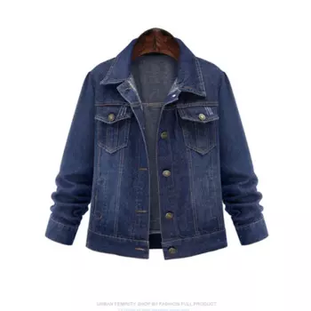 Большой размер 5XL, осень-зима 2020, женская джинсовая куртка с длинным рукавом, короткое джинсовое пальто для женщин, джинсовая куртка, верхняя одежда больших размеров