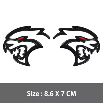 Большой размер, металлический 3D значок с головой Hellcat, эмблема гриля, наклейки на задний багажник для калибра, каравана SRT 6 8 Magnum, зарядное устройство Avenger