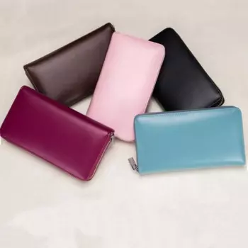 Большой Вместительный Длинный кошелек, однотонный, с отделением для кредитных карт, на молнии, с несколькими отделениями для карт, кошелек для монет