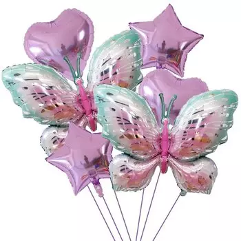 Большой воздушный шар бабочка Сказочный сад 6 шт.