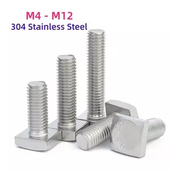 Болты Huiruixin квадратные головки из нержавеющей стали 304 M4 M5 M6 M8 M10 M12 8мм~100мм