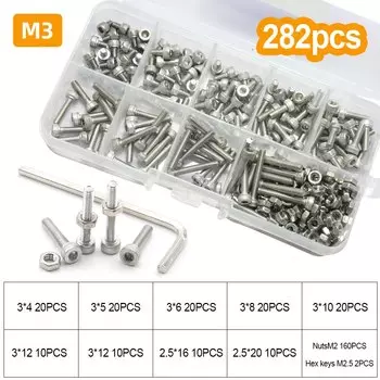 Болты и гайки JUIDINTO M2-M6 из нержавеющей стали