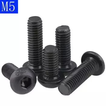 Болты с шестигранной головкой M5, 5 мм, M5 x 0,8, черные, из легированной стали 10,9, ISO 7380 DIN 7380