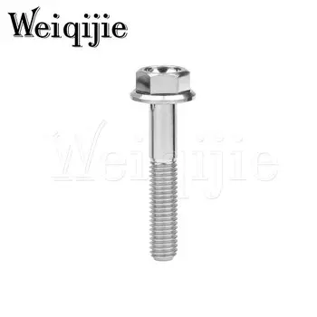 Болты Weiqijie M8x15 20, 25, 30, 35, 40, 45, 50, 55 мм, титановые болты с шестигранной фланцевой головкой, винты для велосипеда и мотоцикла