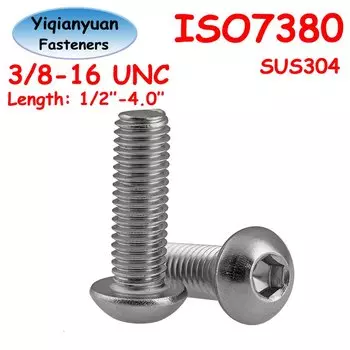 Болты Yiqianyuan UNC 3/8-16x1/2''~2-1/2'' нержавеющая сталь