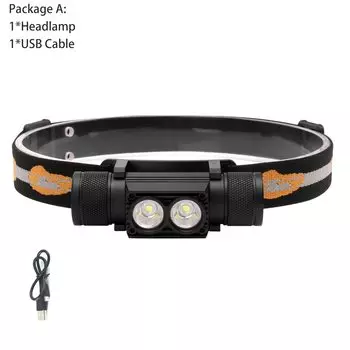 BORUiT D25 Двойной светодиодный налобный фонарь