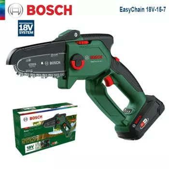 Bosch 18 в Беспроводная бензопила Easychain 18V-15-7, компактный секатор, электроинструменты, бесщеточная мини-электрическая пила для резки древесины