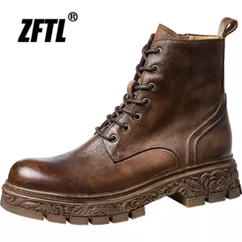 Ботинки мужские из натуральной кожи, на шнуровке