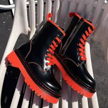 Ботинки, женская зимняя обувь из спилка, женские повседневные осенние ботильоны Jelly Candy Botas Mujer, женские ботильоны35