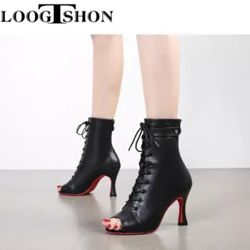 Bottes черные на высокие женские каблуки, Длинные ласты, обувь для танцев, сексуальная, сальса и Танго