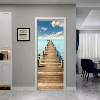 BOUSSAC 3D дверная наклейка с морским пейзажем ПВХ